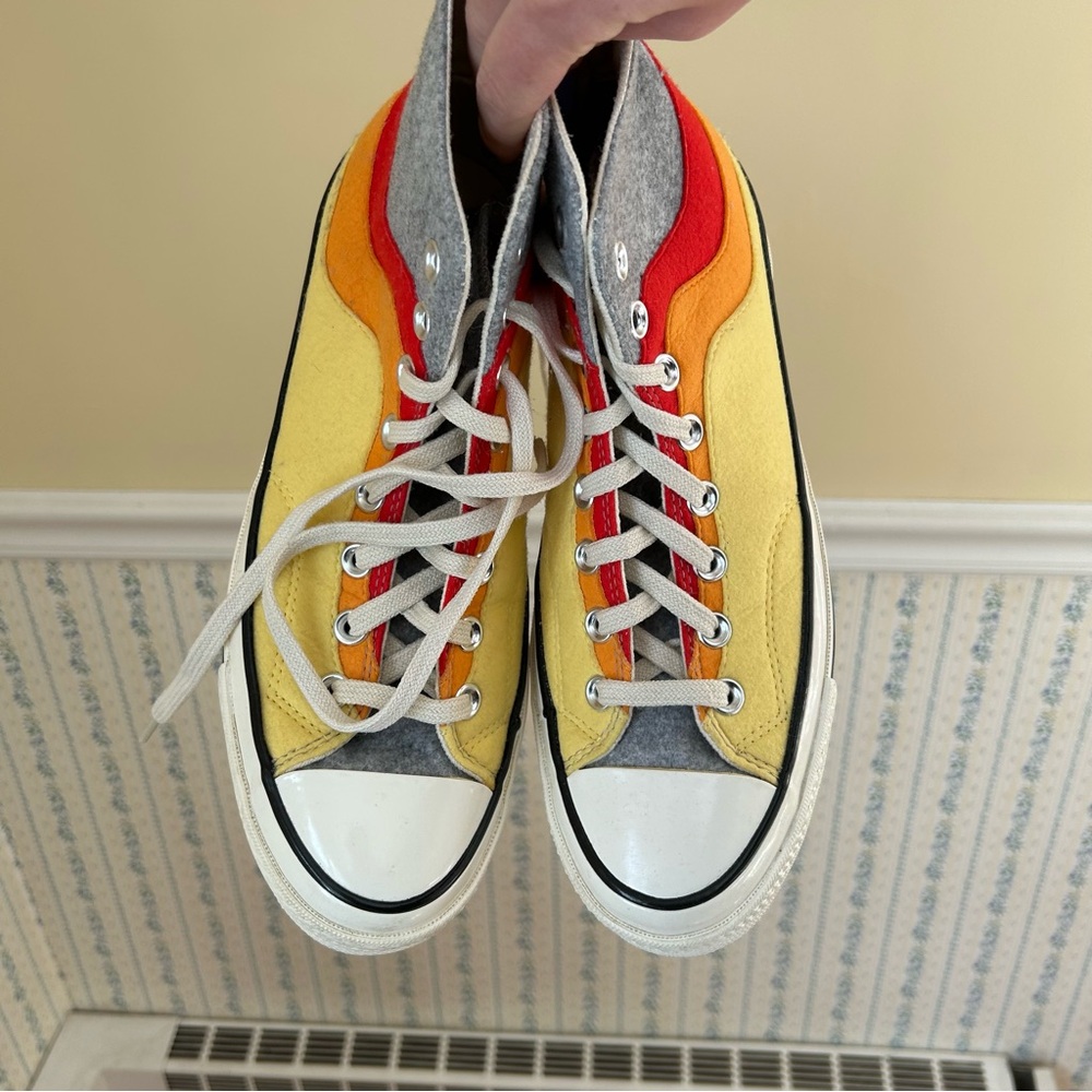Rainbow Converse High-Top Sneakers - Picture 2 of 9